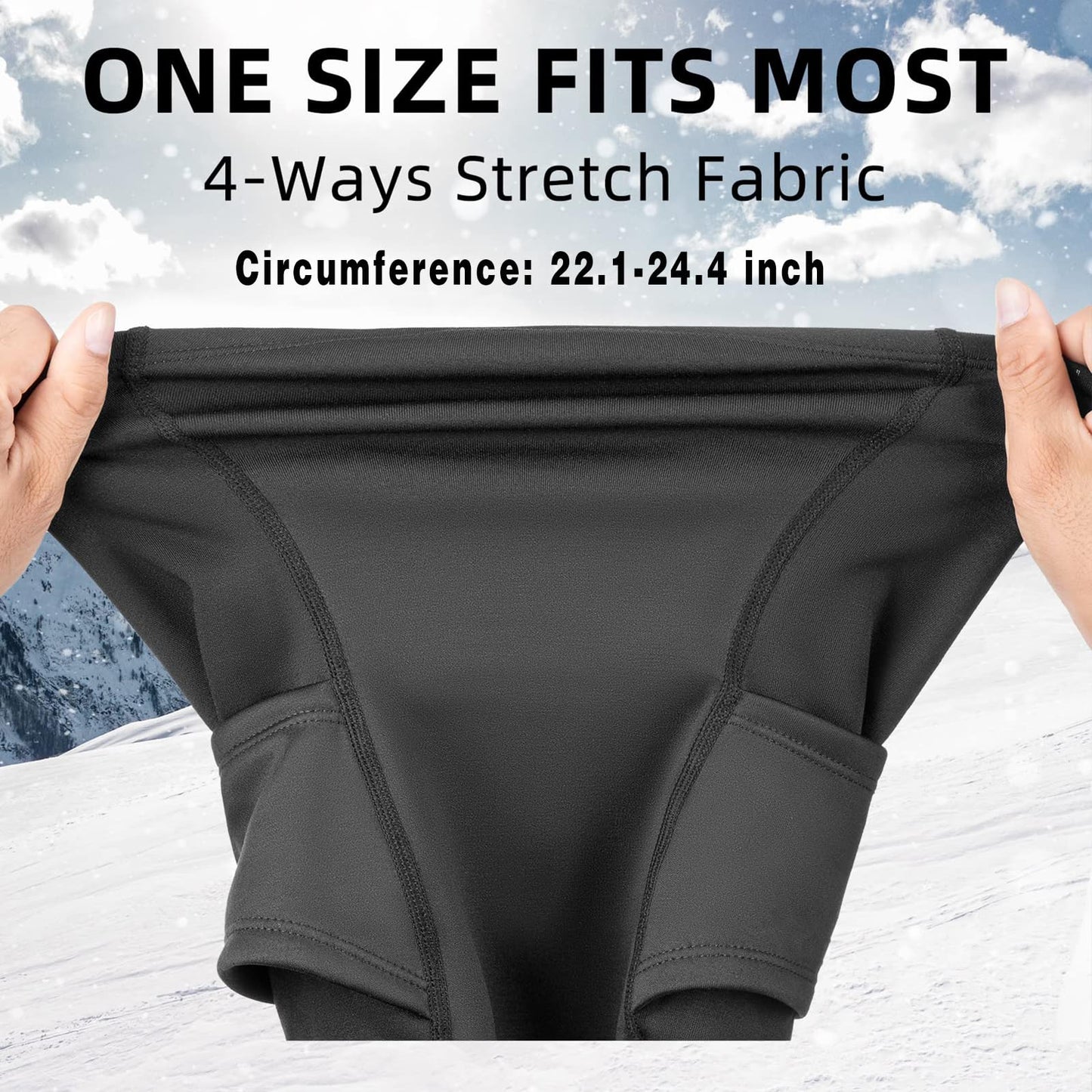 Epsoco Balaclava Ski Mask Winter Waterproof Face Mask for Men Women Windproof Fleece Cold Weather Gear Skiing Snowboarding Neck Gaiter Black