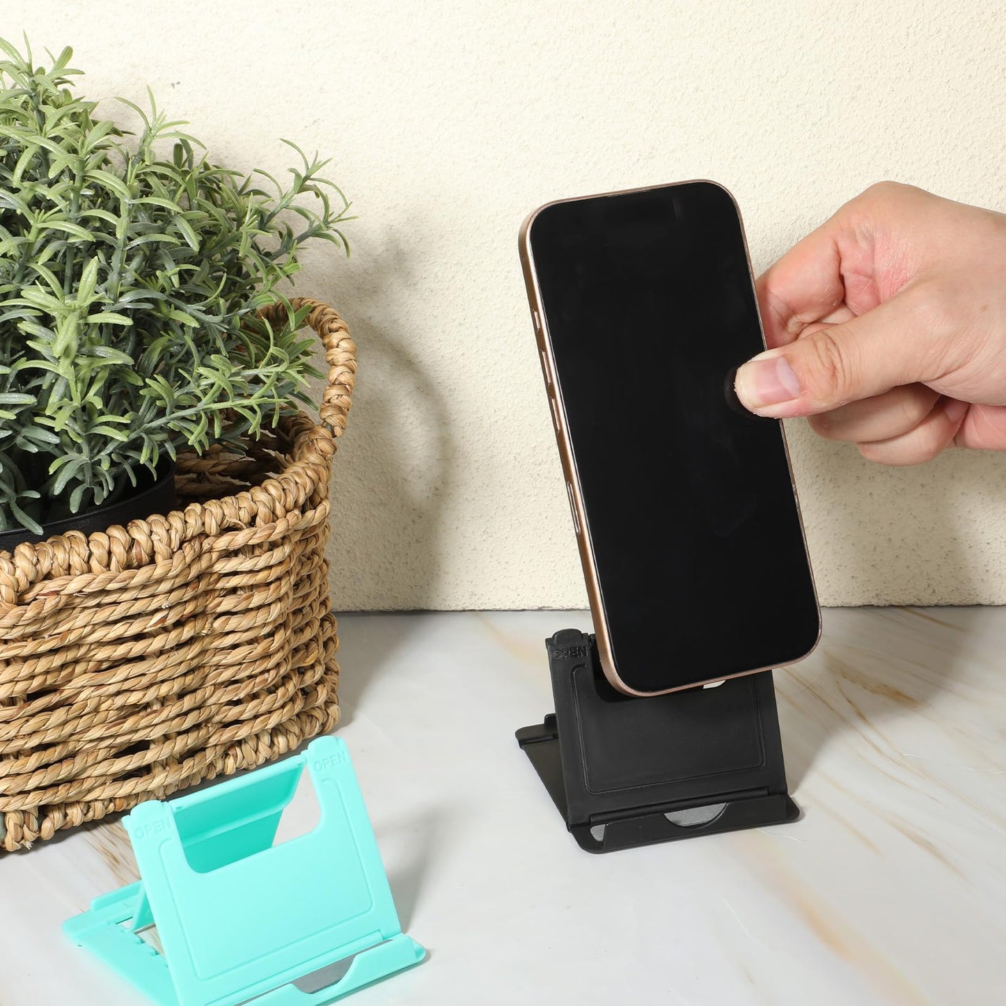 Bruislard 7 Pack Foldable Phone Stands Holder, Multi-Angle Desktop Tablet Stand Portable Universal Tabletop Phone Holder for All Mobile Smart Cell Phones Tablet Display