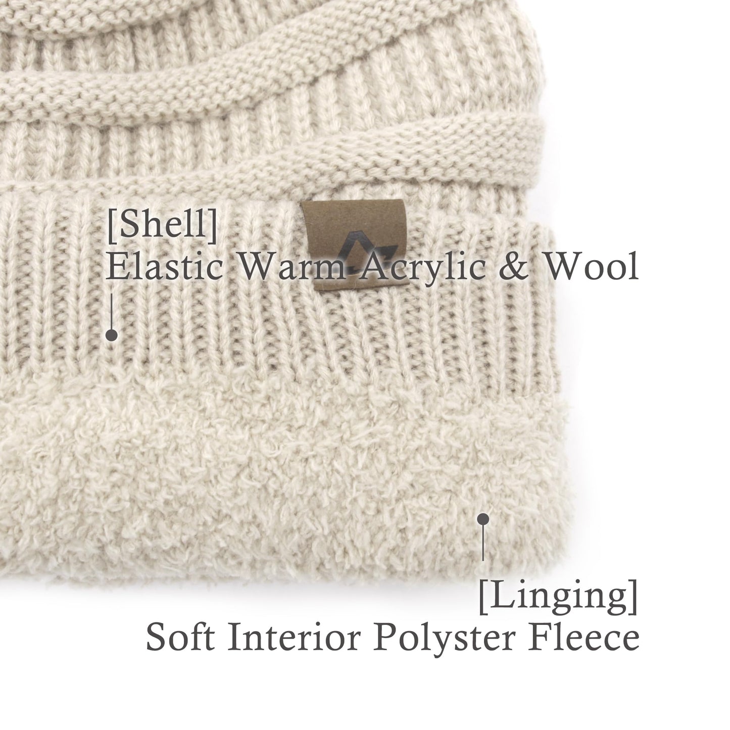 ACCEHUT Womens Winter Slouchy Beanie Hat - Wool Blend Warm Knit Hats Snow Ladies Skully Cap