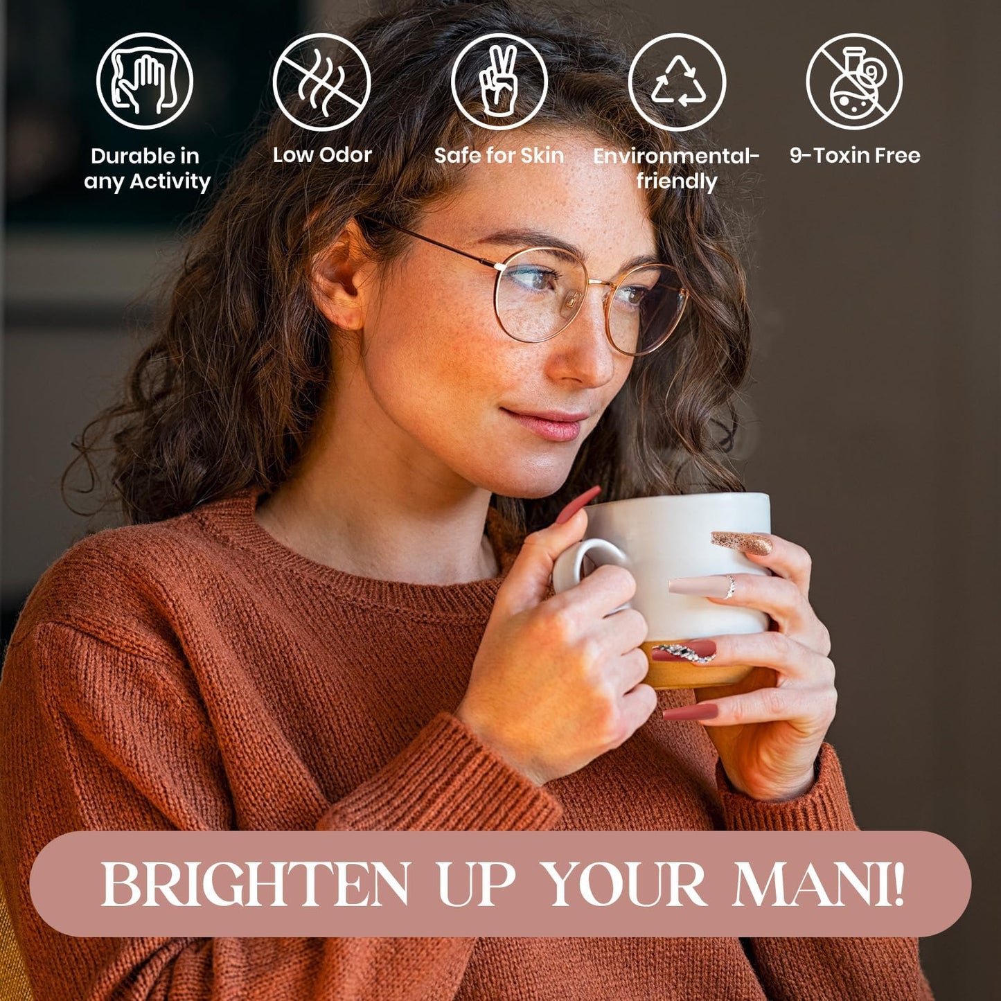 Beetles 6 Colors, Fall Colors Nude Pink Burgundy Glitter Brown Gel Polish Set Soak off UV Light for Easy DIY Nail Art Salon Home Design Gifts for Women