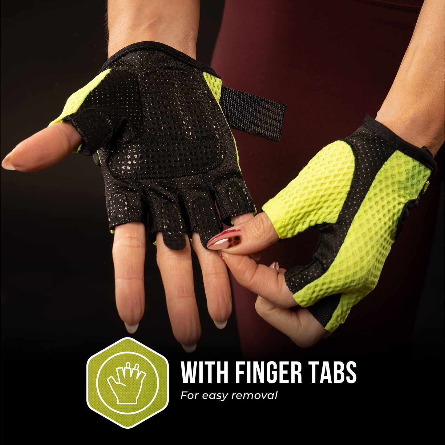 Contraband Pink Label 5307 Womens Designer Workout Gloves | Low Sweat Diamond Mesh Fabric w/Grip-Lock™ Silicone Palm (Green, X-Small)