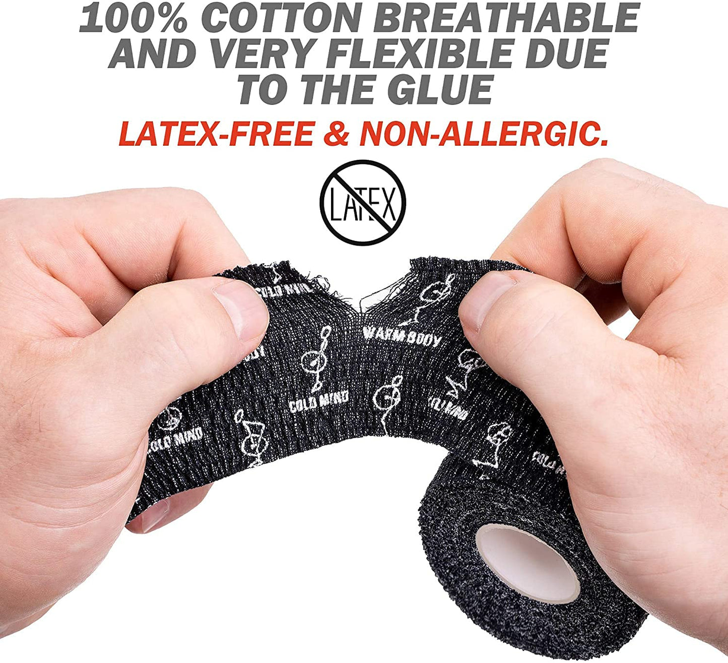 WARM BODY COLD MIND 2" Premium Lifting Thumb Tape for Weightlifting - Hook Grip for Powerlifting, Strength/Cross Training, Deadlift, Weight Lifting, Athletic Finger Wrap (Mix V2 3 Rolls)