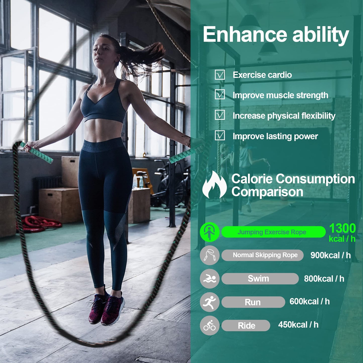 DREETINO 11FT-2.3LB Weighted Jump Rope for Adult Fitness, Upgraded 2 layers Cozy Handle Heavy Duty Skipping Rope, Men and Women Whole Body Muscle Exercise to Improve Strength Endurance Training Sports Jumping rope