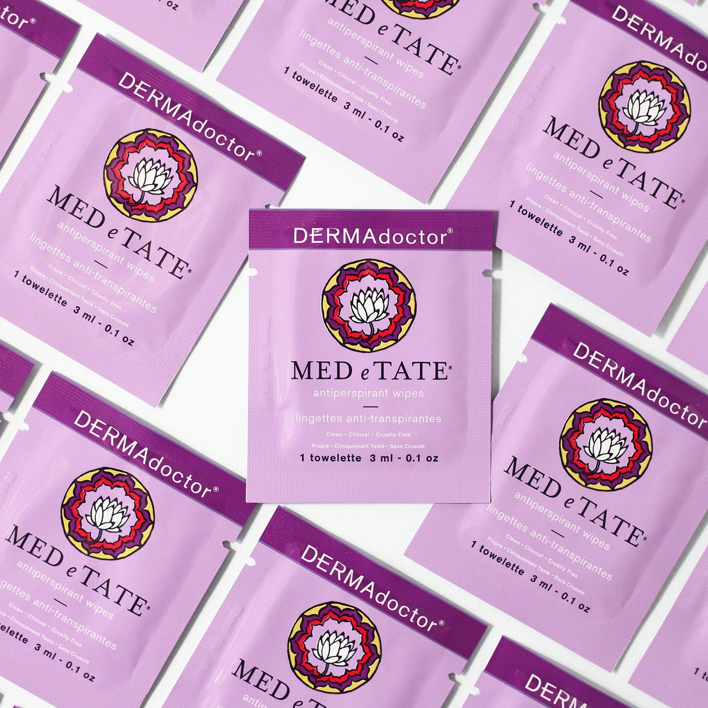 DERMAdoctor Antiperspirant Wipes, Dermatologist Formulated Hyperhidrosis Treatment for Body, Hands and Feet Anti Sweat Wipes, Hypoallergenic Deodorant, Individually Wrapped - 10 Count