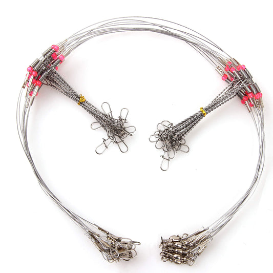 Fishing Leaders Stainless Steel Wire Rigs Saltwater Surf Fishing Rigs Standard Bottom Rigs Old Dominion Style Steel Leaders Saltwater Fishing Rig High Strength with Swivel Snaps Beads