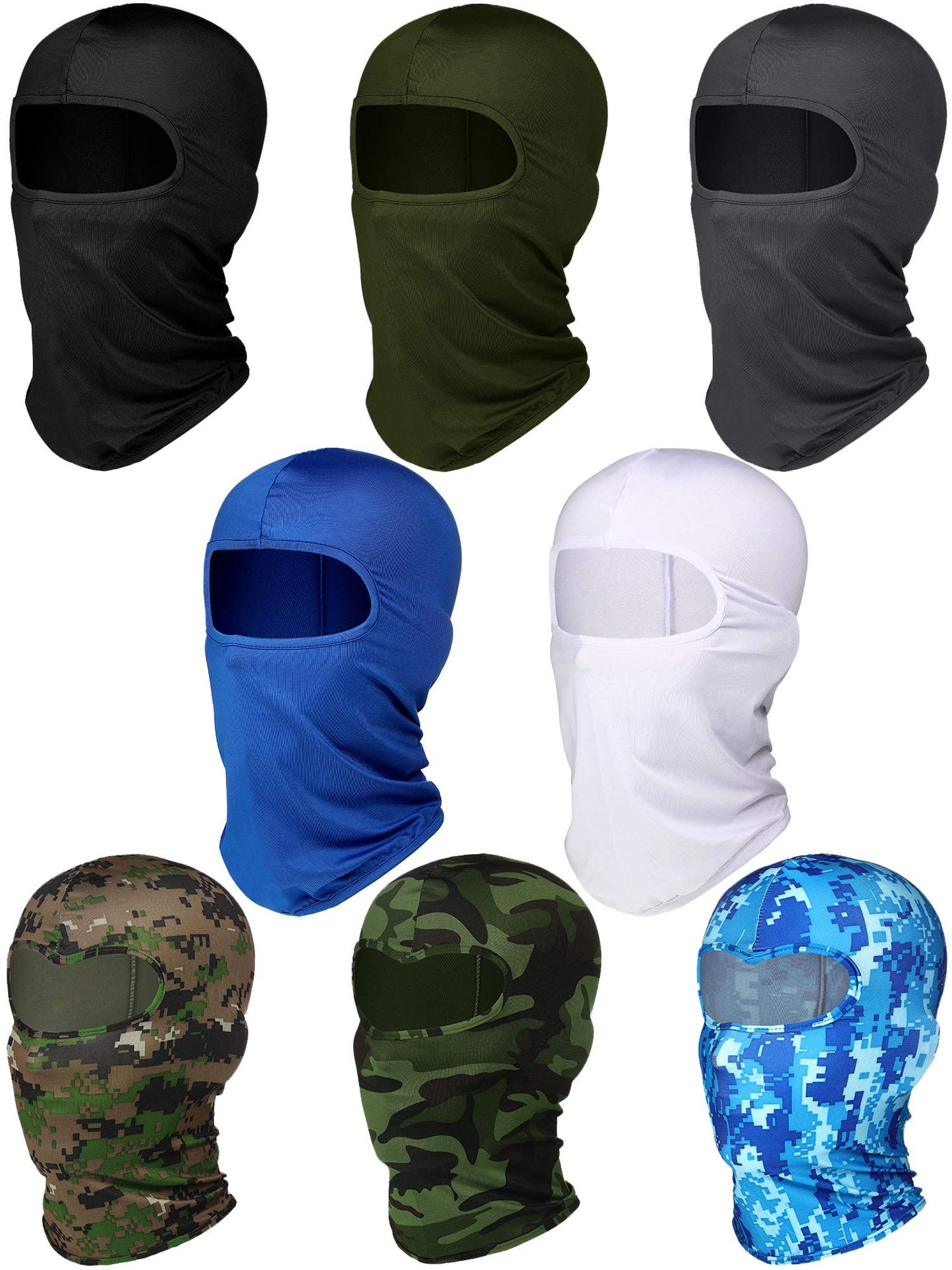 SATINIOR 8 Pcs Balaclava Face Cover Winter Face Mask Windproof Ski Balaclava UV Protection Outdoor Balaclava(Classic Colors)