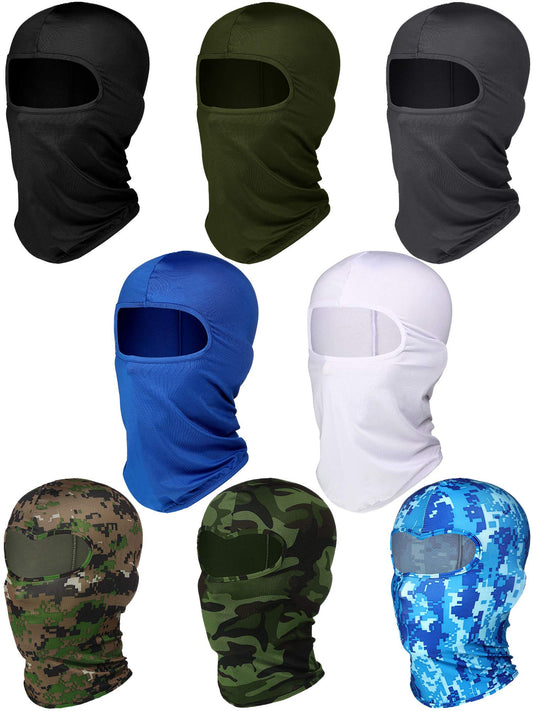 SATINIOR 8 Pcs Balaclava Face Cover Winter Face Mask Windproof Ski Balaclava UV Protection Outdoor Balaclava(Classic Colors)