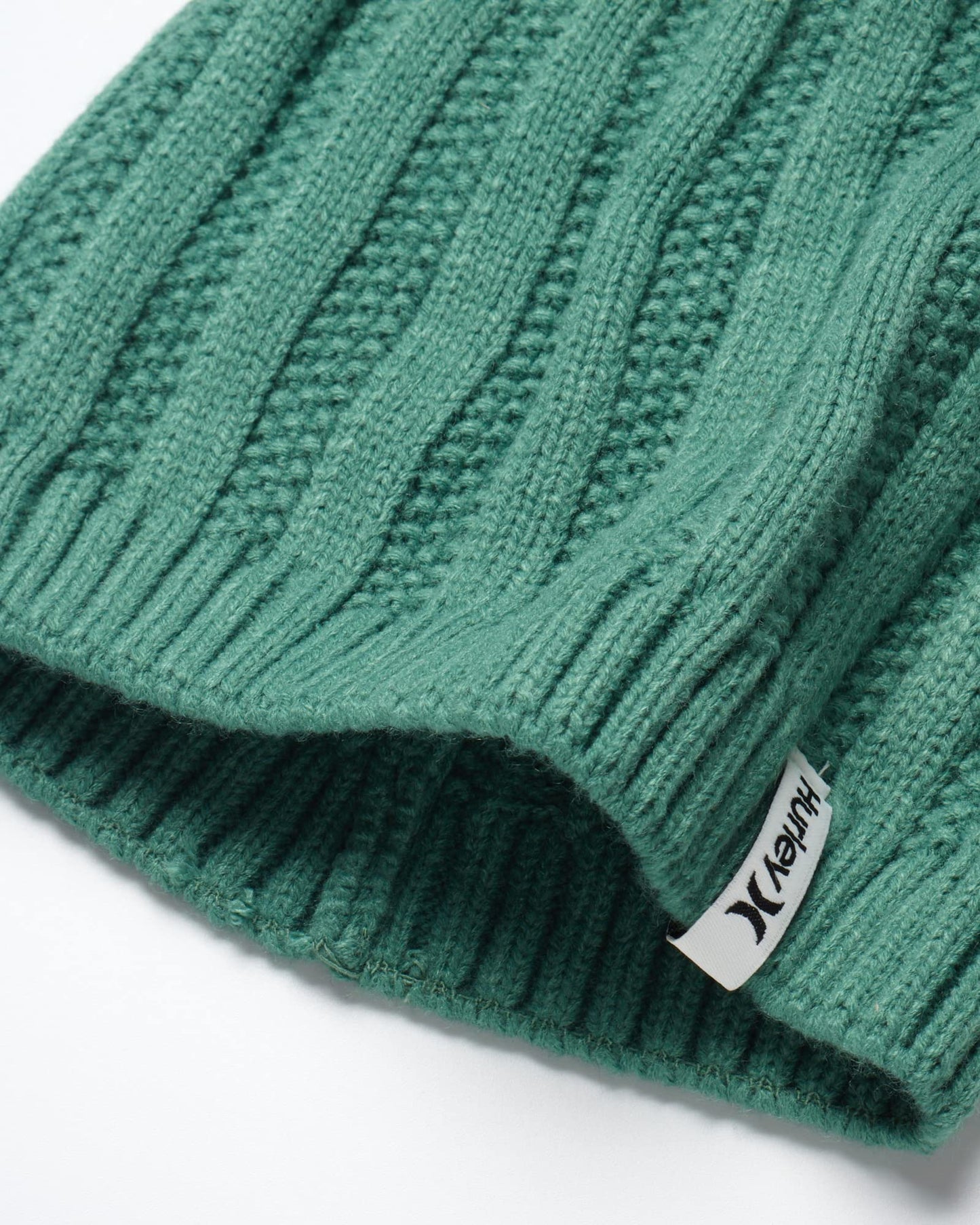 Hurley Women's Winter Hat - Helena Hand-Knit Slouchy Pom Pom Beanie, Size One Size, Evergreen Aura