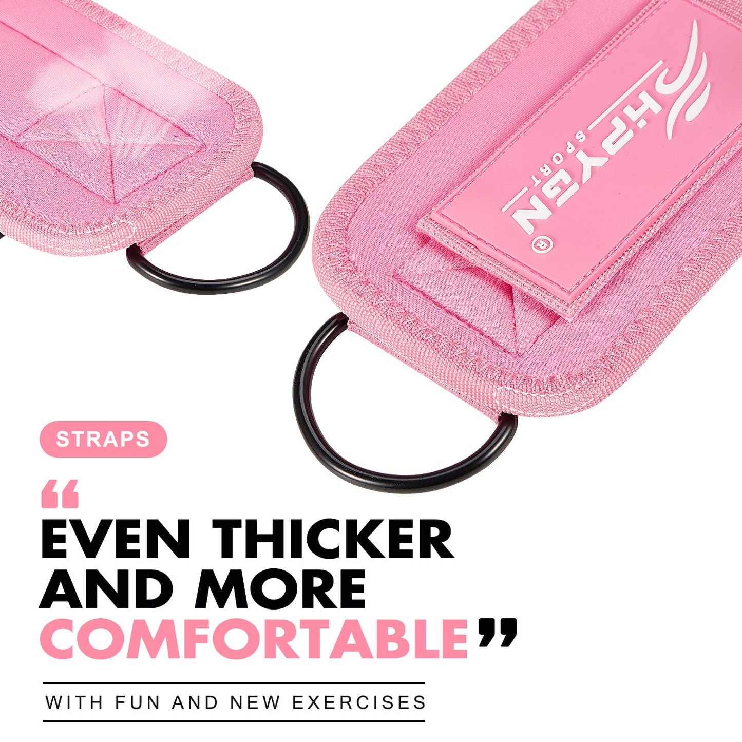 HPYGN Ankle Strap for Cable Machine, Gym Ankle Straps for Working Out, Adjustable Ankle Cuff Kickback Strap, Cable Machine Attachments for Women Glute Leg Extensions, Leg Straps with Neoprene Padding