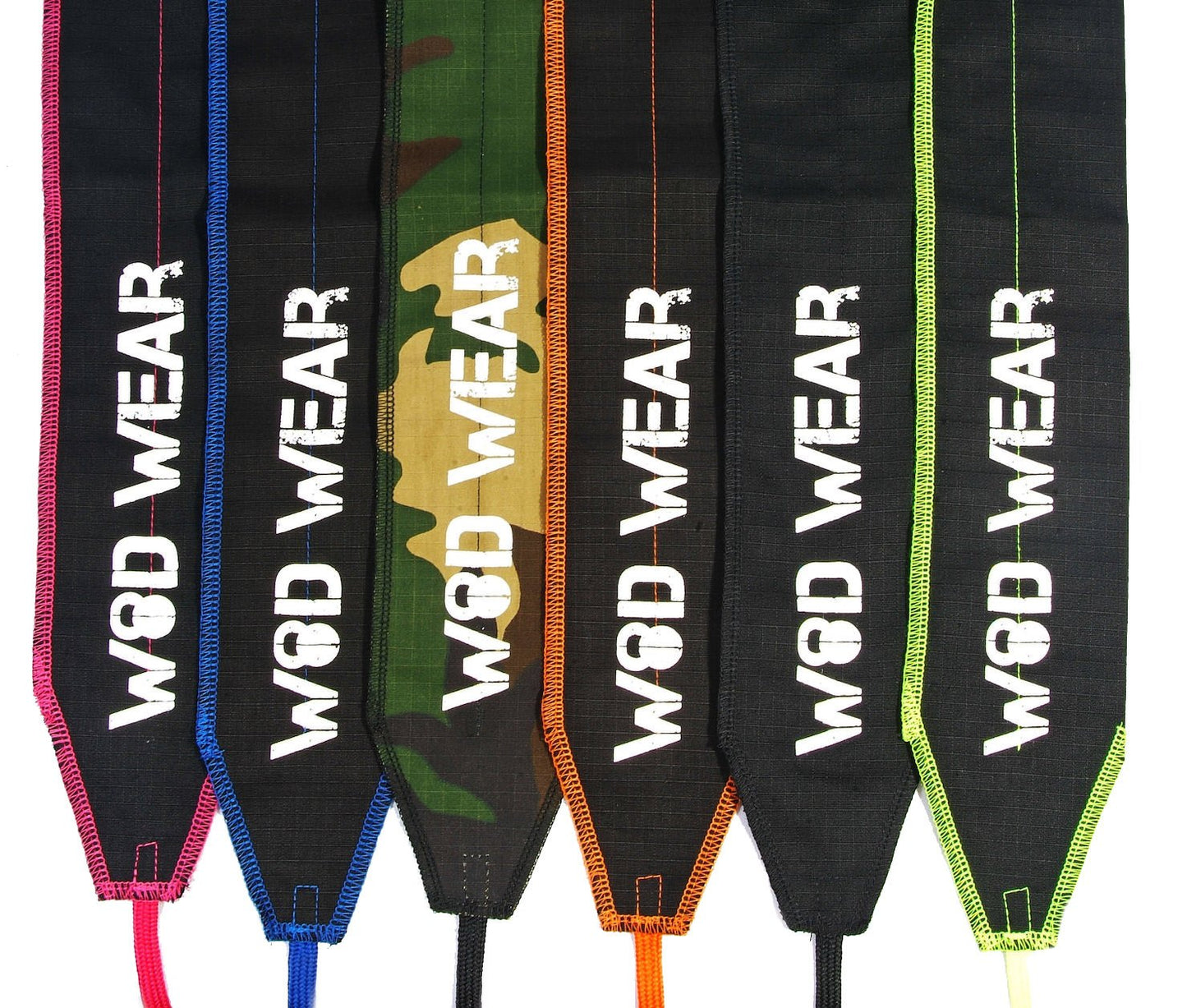 WOD Wear Wrist Wraps for Powerlifting, Strength Training, Bodybuilding, Cross Training, Olympic Weightlifting, Yoga Support - One Size Fits All (Camo/Black Stitch)