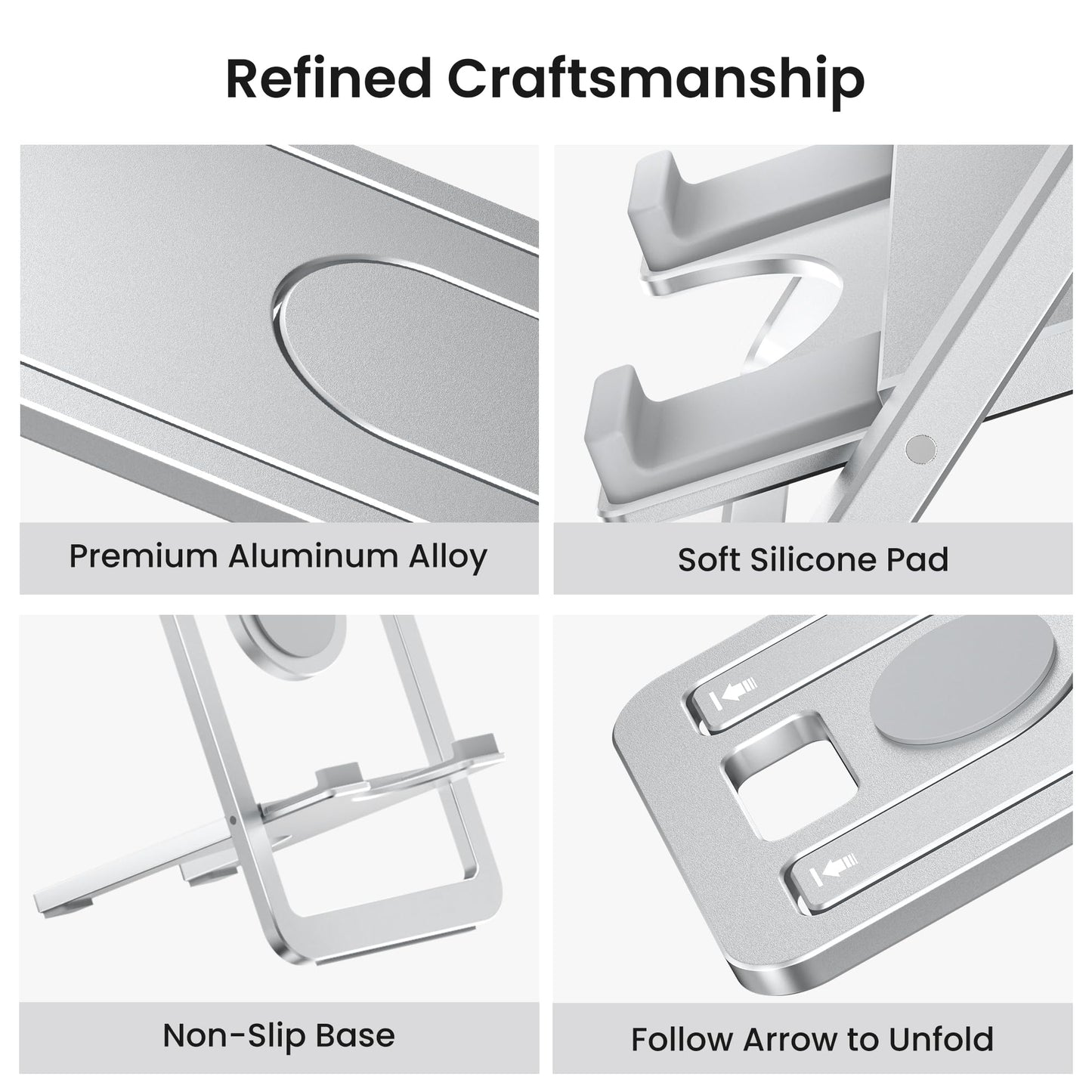 Itramax Portable Cell Phone Stand,Foldable Phone Holder for Desk,Folding Travel Phone Stand,Adjustable Phone Holder for Recording Compatible with iPhone 16 15 Pro Max,iPad mini,Samsung S24 S23,Kindle