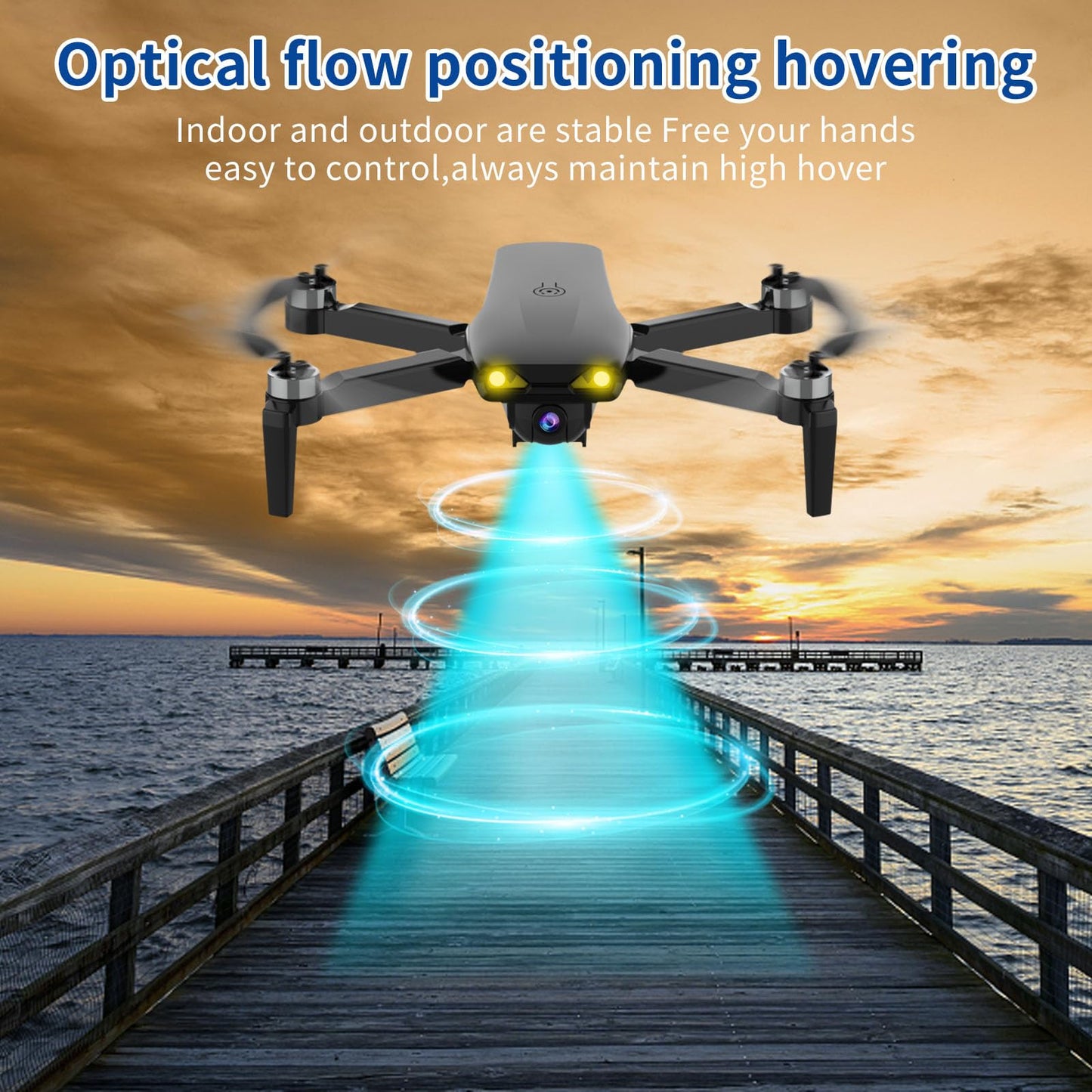 B-Qtech LM12 Brushless Motor Drone With Camera for Kids Beginner, RC Foldable FPV WiFi Live Transmission Drone with 2 Batteries Gesture Operation, Smart Follow, Headless Mode, Auto return, Christmas