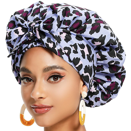 Satin Bonnet for Women, Silk Bonnet for Curly Hair Bonnet for Black Women Sleeping, Extra Large Bonnet for Braids Large Satin Bonnet with Tie Band
