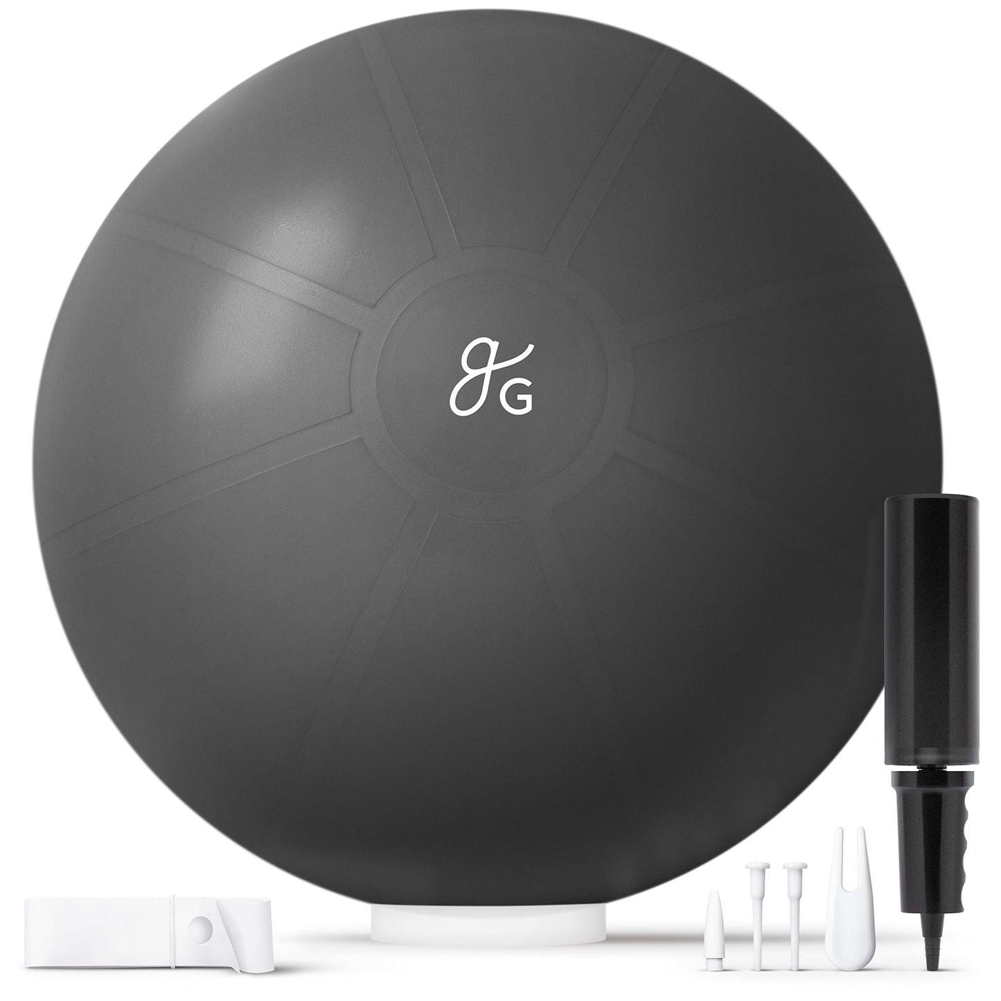 Greater Goods Exercise Ball - Yoga Ball for Working Out, Balance, Stability, and Pregnancy, Jet Black, 55cm