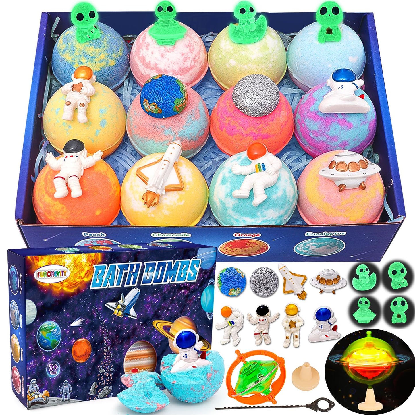 Bath Bombs for Kids with Surprise InsideToys 12 Pack Bath Bombs Organic Bubble Bath Fizzies Birthday Christmas Gifts for Boys Girls