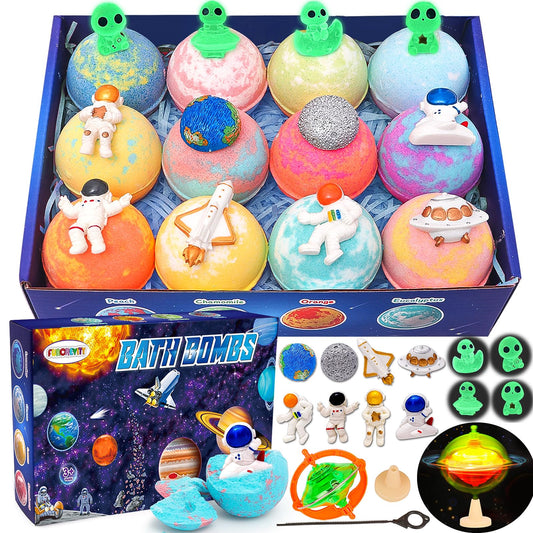 Bath Bombs for Kids with Surprise InsideToys 12 Pack Bath Bombs Organic Bubble Bath Fizzies Birthday Christmas Gifts for Boys Girls
