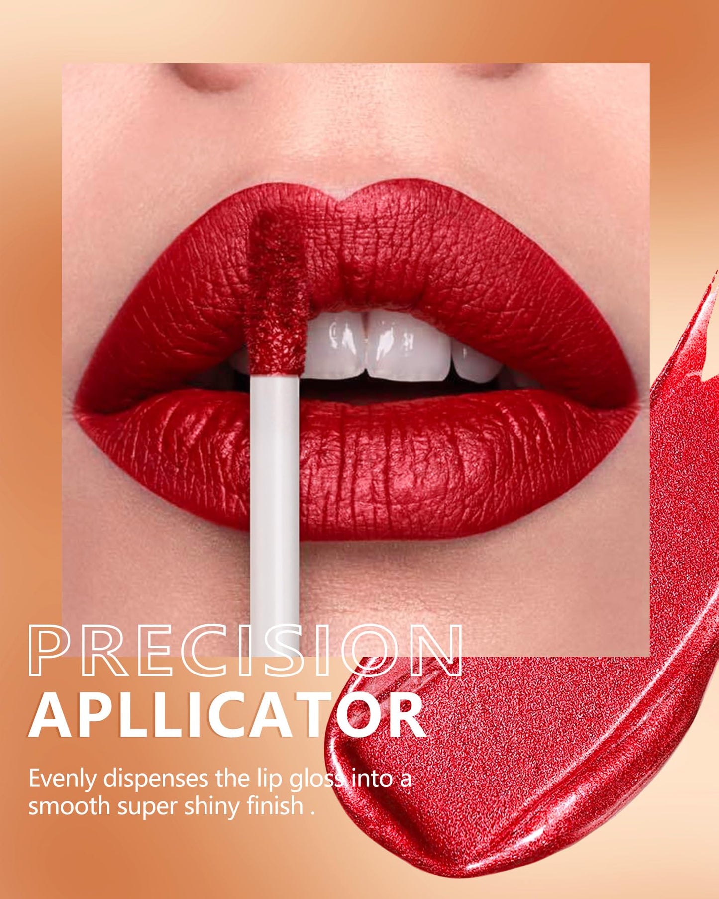 MAKI YIKA Red Lipstick for Women Metallic Lipsticks Glitter Long Lasting Lipstick No Smudge No Transfer Liquid Lip Gloss (BR20 Crushed Ruby)