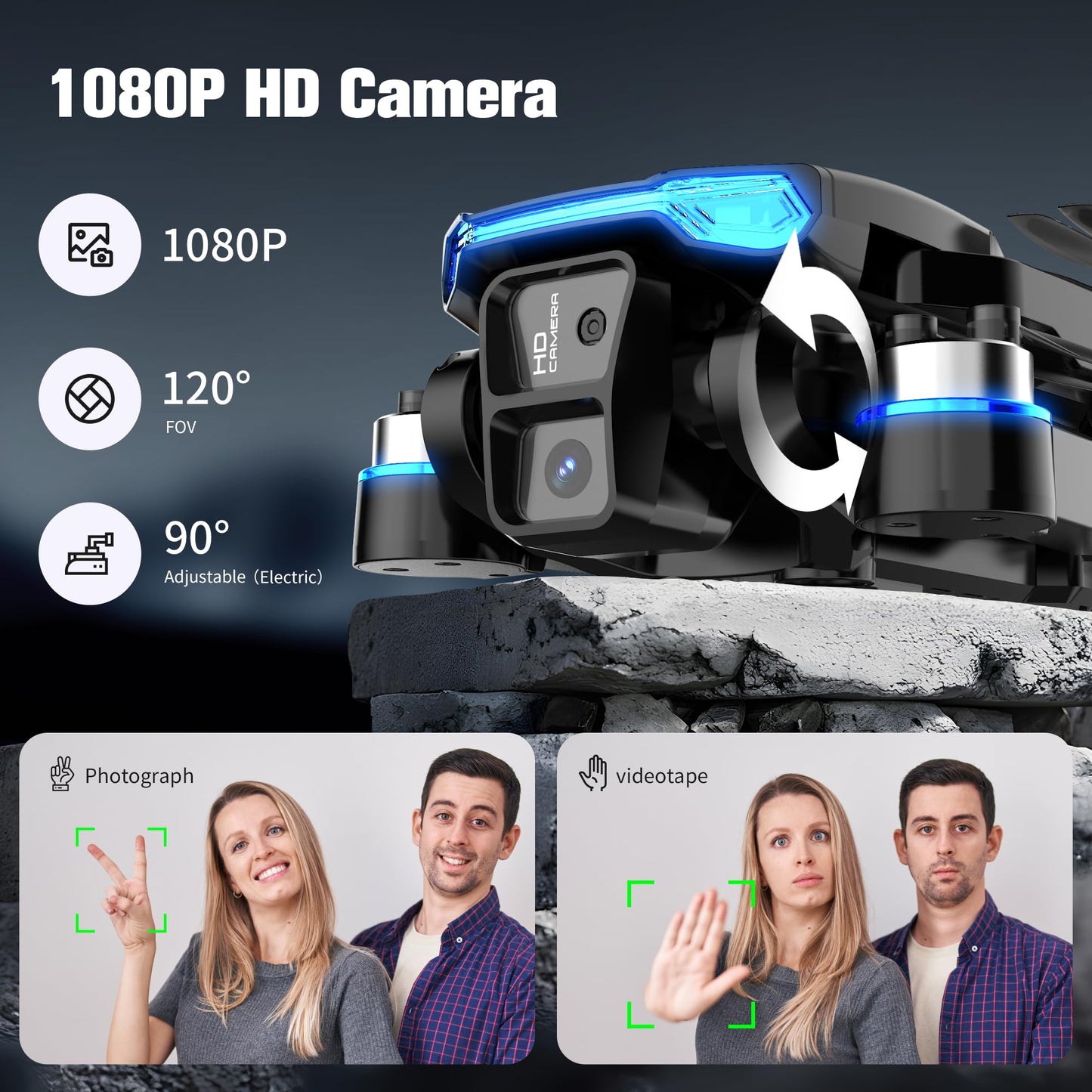 SKYMONSTER RC Drone,Drones With Camera For Adults 1080P HD Camera,3PC Batteries, Brushless Motor,FPV Foldable RC Quadcopter, Real-Time Battery Display,for Childers toys With Gift Box