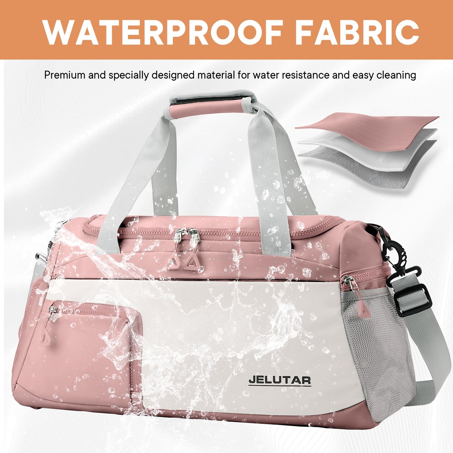 Gym Duffle Bag for Women - JELUTAR Small Carry on Travel Tote Bags Weekender Bags for Personal Item/Sports Gear with Shoe Compartment&Wetproof Pocket