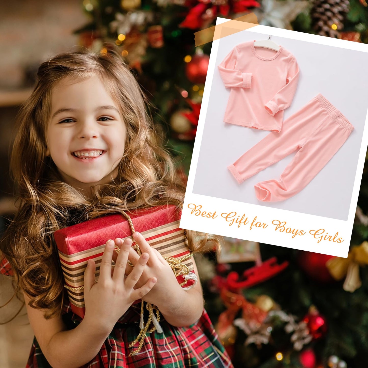 Zando Boys ThermaL Underwear Set for Kids Long Underwear Kids Base Layer for Boys GirLs Compression Long JohnsB White9T-10T