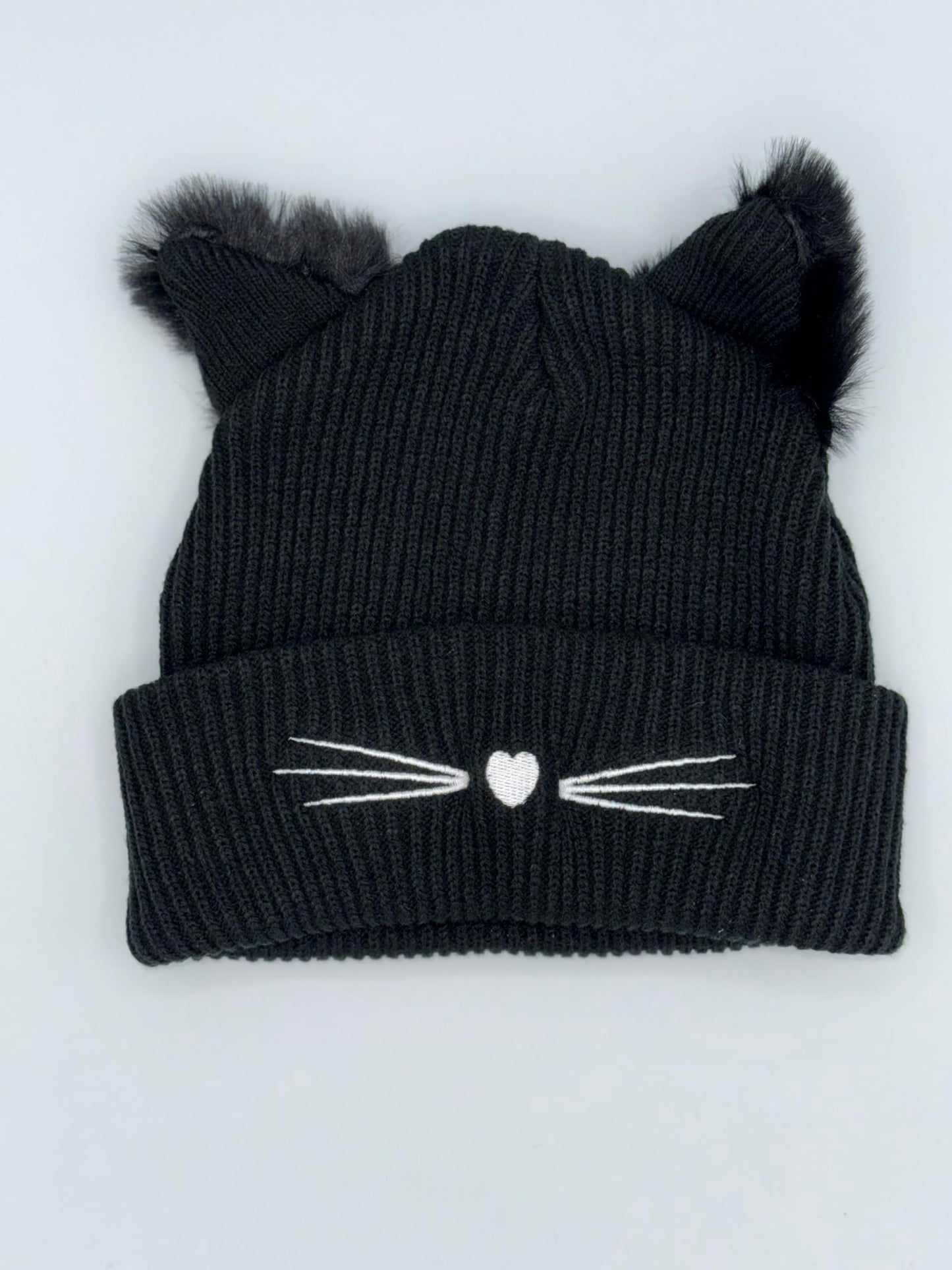 JoloCompany - Cat Ears - Winter Hat - Benie - Women (Black)