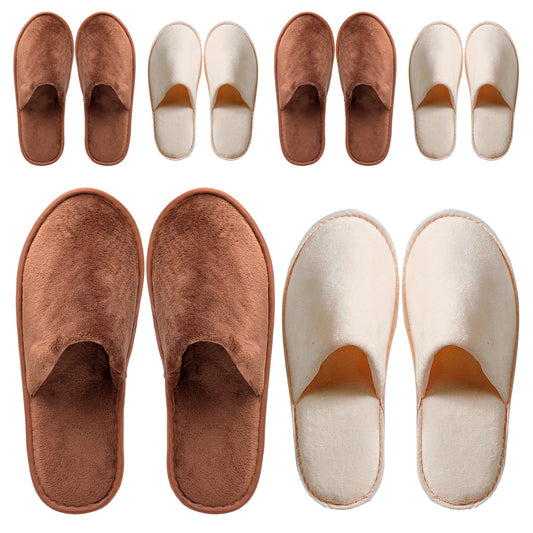 OSTADARRA 6 Pairs Spa Slippers, Non Slip Disposable Slippers For Guest, Washable Reusable, Which Can Be Used As Women Men, House, Indoor, Bathroom, Bedroom, Hotel, Bride Slippers (2 sizes)