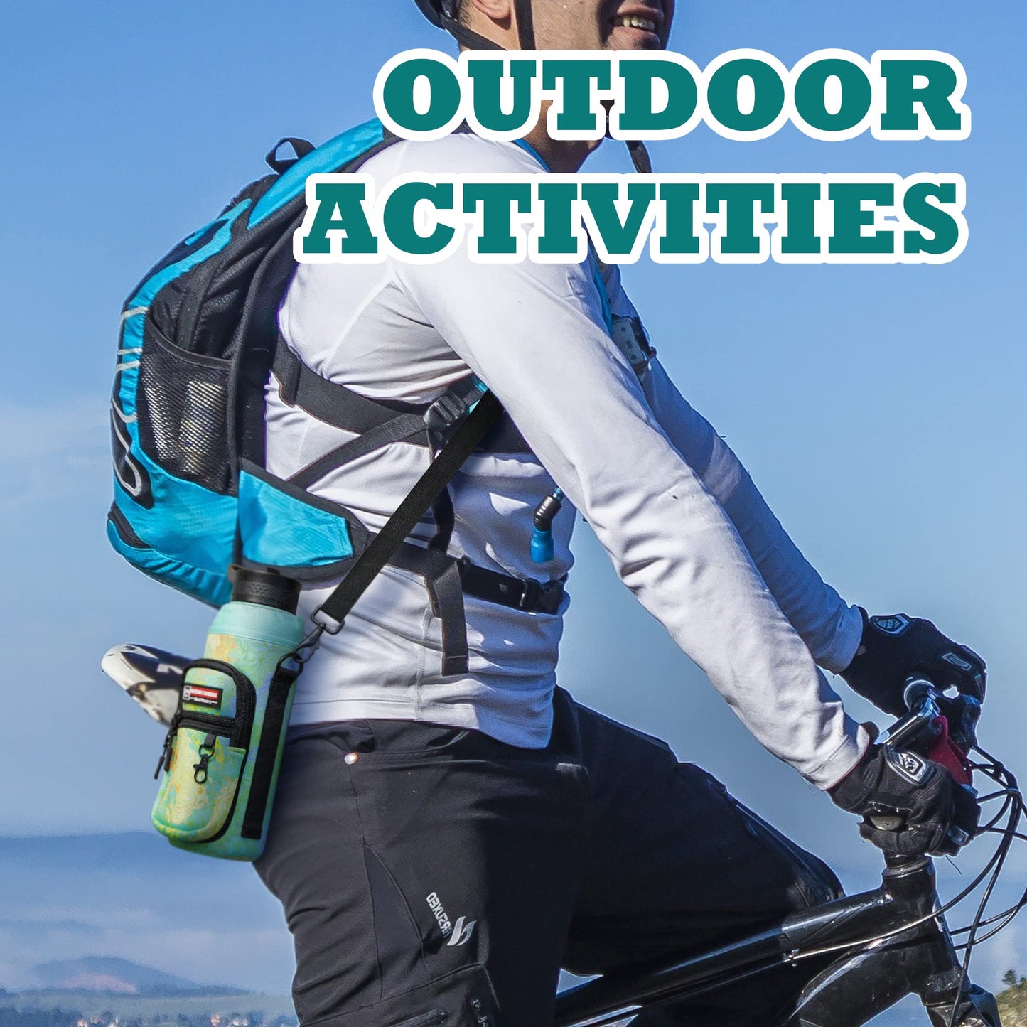 NATURE PIONEOR Water Bottle Carrier Holder Sleeve with Adjustable Strap25 32 40 oz, Insulated Water Bottle Holder Sling Bag