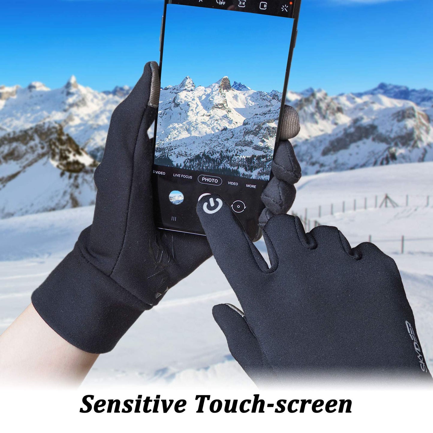 SKYDEER Touchscreen Winter Gloves with Anti-Slip Palm Warm and Lightweight for Running Cycling Driving and More Sports (SD2130/L)