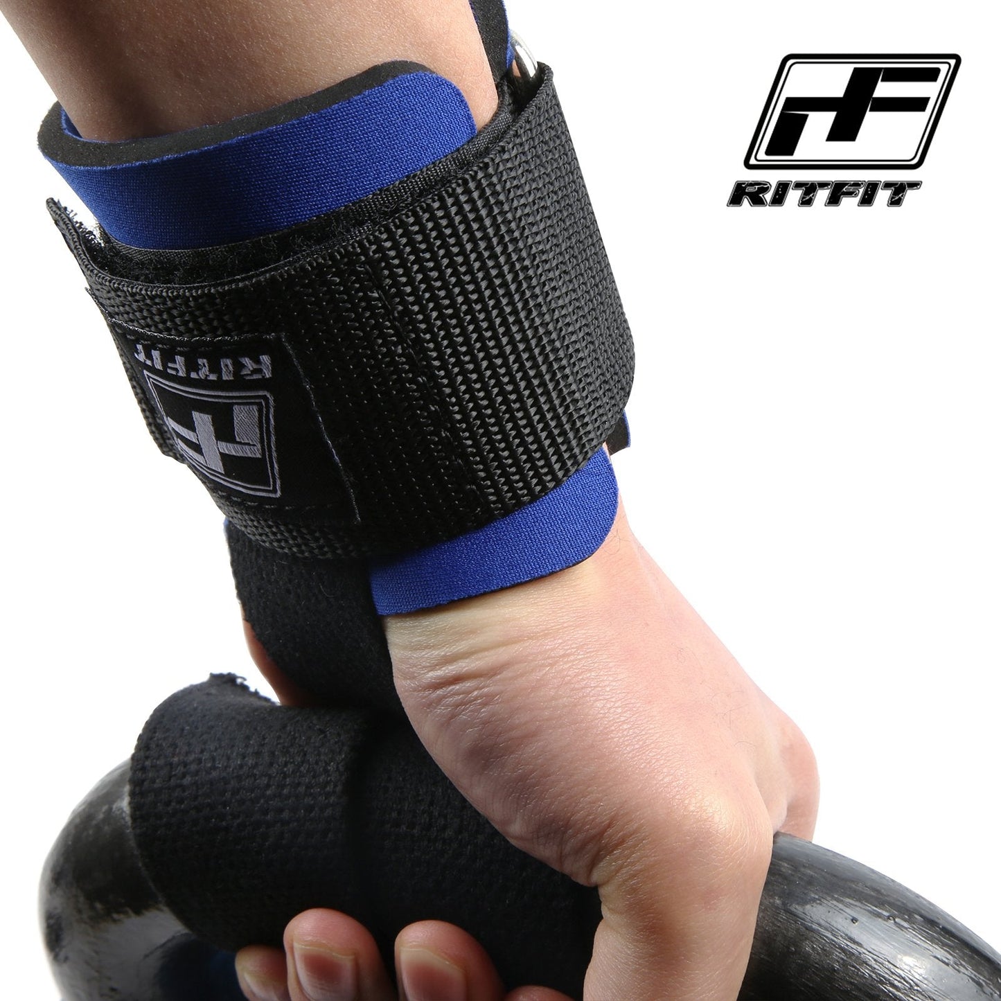 RitFit Wrist Wraps, Wrist Straps for Weightlifting, Wrist Support for Working Out, Bodybuilding, MMA, Powerlifting, Strength Training, Men & Women, Blue