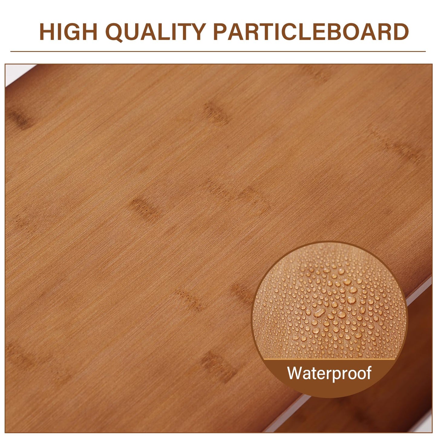 Tiita TV Stand with Storage for TVs up to 65'', Bamboo TV Console Entertainment Center with 2 Open Shelf, Mid Century Modern Media Console for Living Room, Bedroom, Walnut