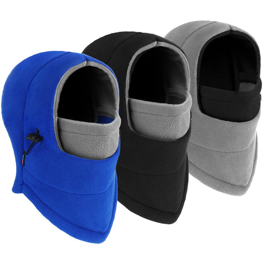 3 Pcs Ski Mask Windproof Ski Hoodie Adjustable Winter Face Covering Neck Gaiter Warmer for Man Woman Cold Weather Gear (Simple Colors)