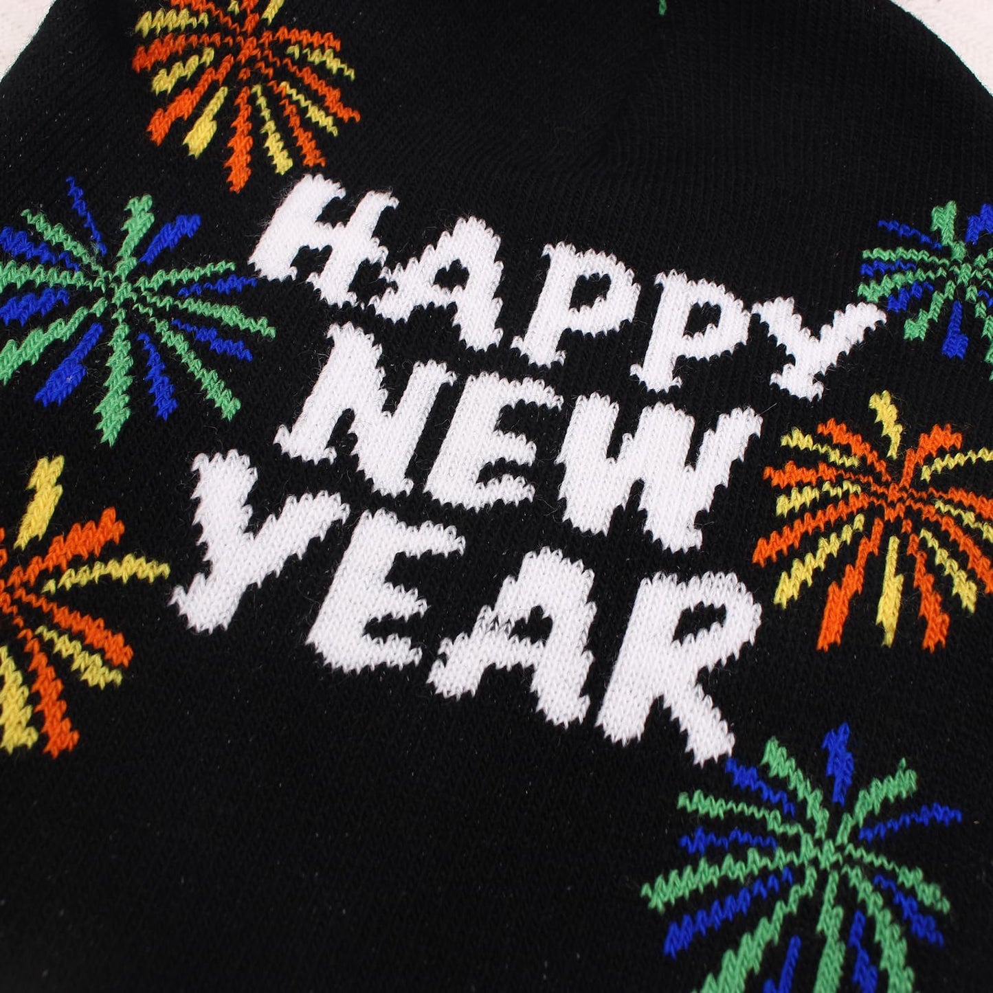 Enrwin Unisex Christmas Hat Winter Knitted Crochet Beanie Happy New Year Hat for Women and Men Gift for Christmas (Style01-Black, Polyester)