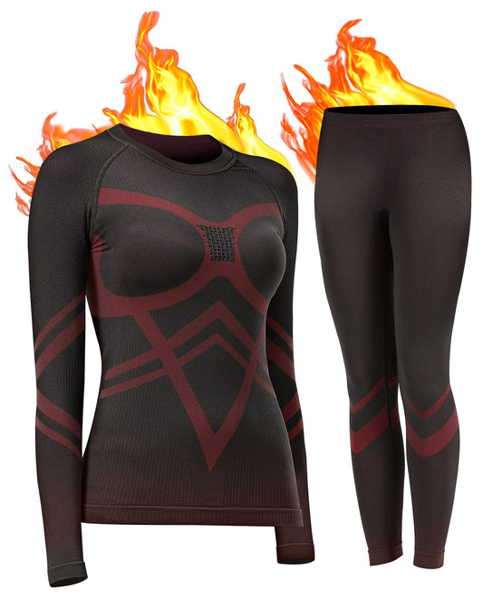 UNIQUEBELLA Womens Thermal Underwear Long Johns Base Layer for Women Ski Wear Ladies Compression Athletic Underwear Skins Set