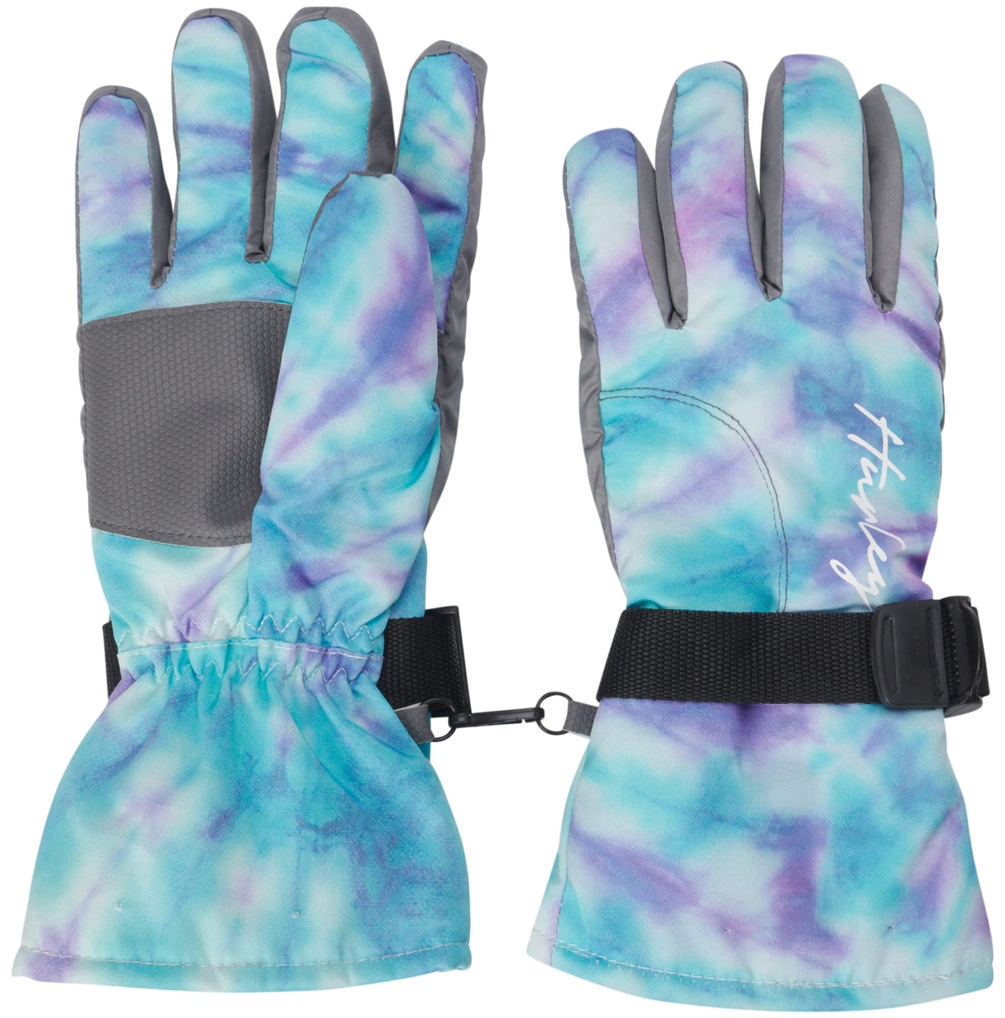 Hurley Women's Snow Gloves - Snowdrift Water Resistant Thermal Ski/Snowboard Gloves, Size Large/X-Large, Celestial Teal