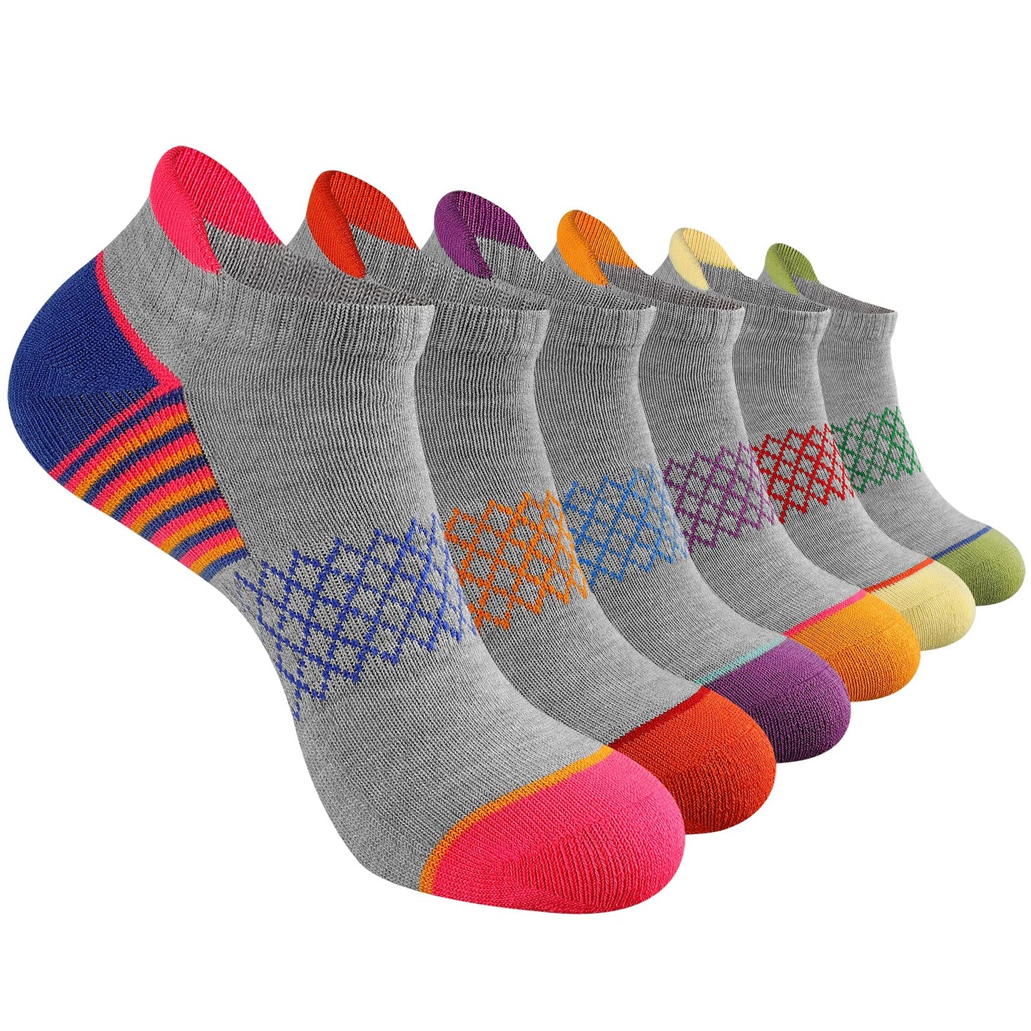 eallco Womens Ankle Socks Athletic Running Socks Sport Cushioned Socks With Tab 6 Pairs