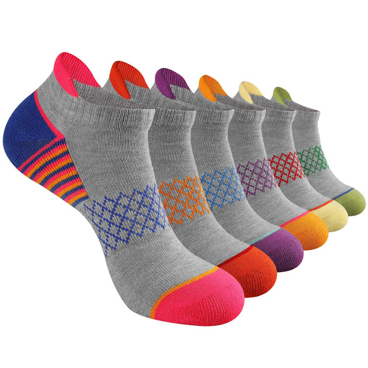 eallco Womens Ankle Socks Athletic Running Socks Sport Cushioned Socks With Tab 6 Pairs