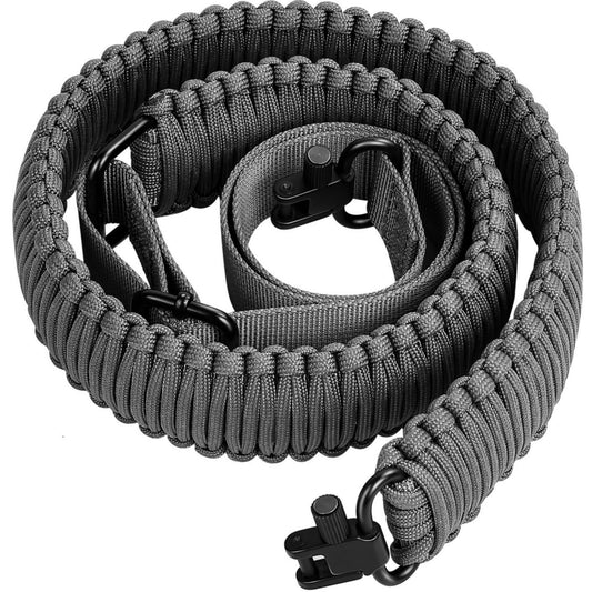VVAAGG Two-Point Paracord Rifle Sling with Swivels, Non-Slip 2 Point Gun Sling with Quick Adjustable Length Shotgun Strap