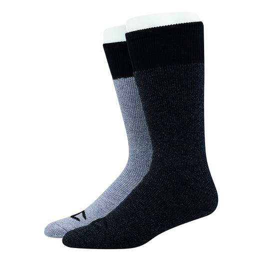 Champion Men's Outdoor Double Dry 2-Pair Pack Crew Socks, Black/Black, 6-12