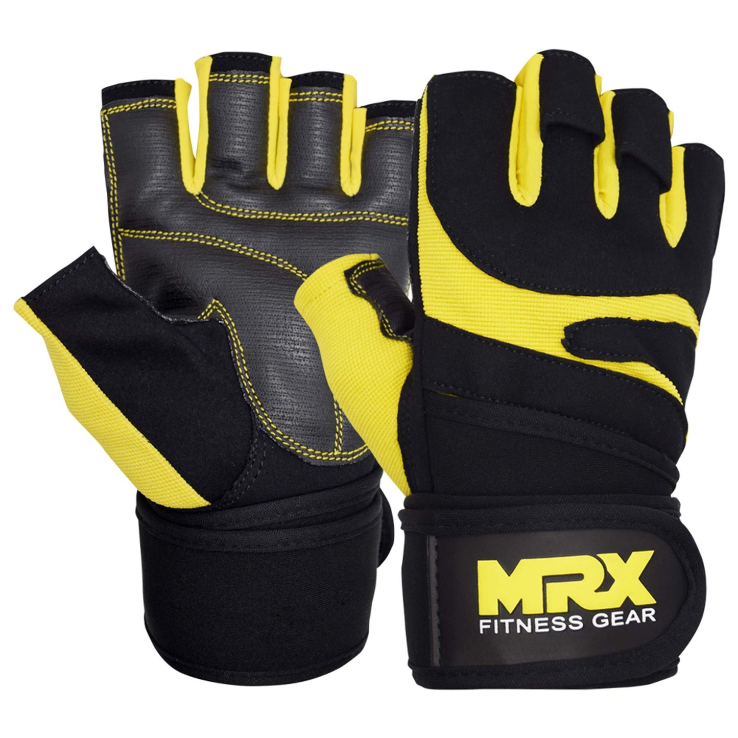 MRX Weightlifting Gloves for Men Workout Gloves Mens Wrist Support Lifting Gloves Male Gym Gloves | Workout Gym Accessories for Men Weight Lifting Fingerless Gym Exercise for Powerlifting