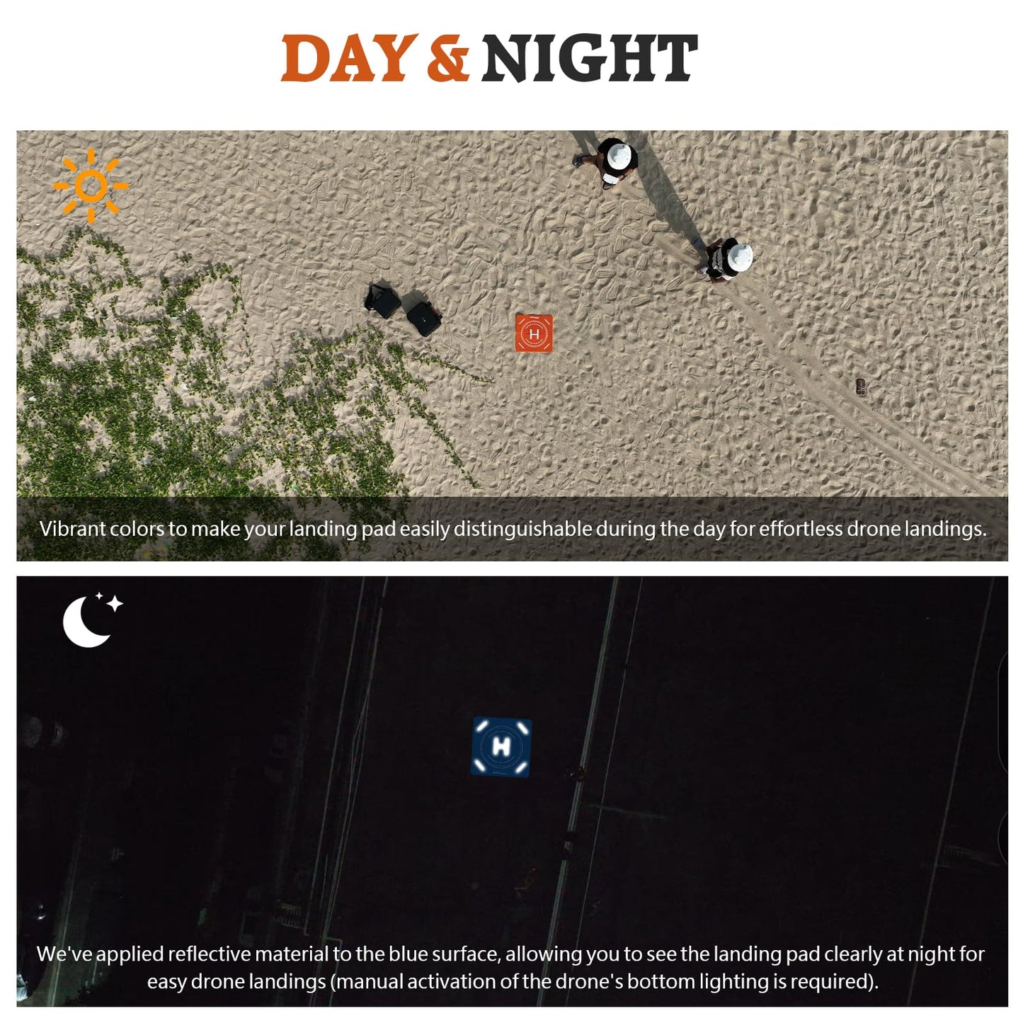 FPVtosky Drone Landing Pad, Universal Large 25.2"(64cm) Fast-fold Double Sided Waterproof Landig Pad Weighted for Mavic 3 Pro/DJI Mini 3 Pro/Air 3 / Avata/FPV/Phantom/Inspire Drones etc