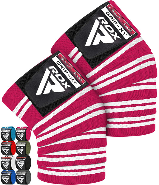RDX Knee Wraps Pair Weightlifting, 78” Elasticated Straps for Gym Workout Fitness Squats Powerlifting Leg Press Bodybuilding