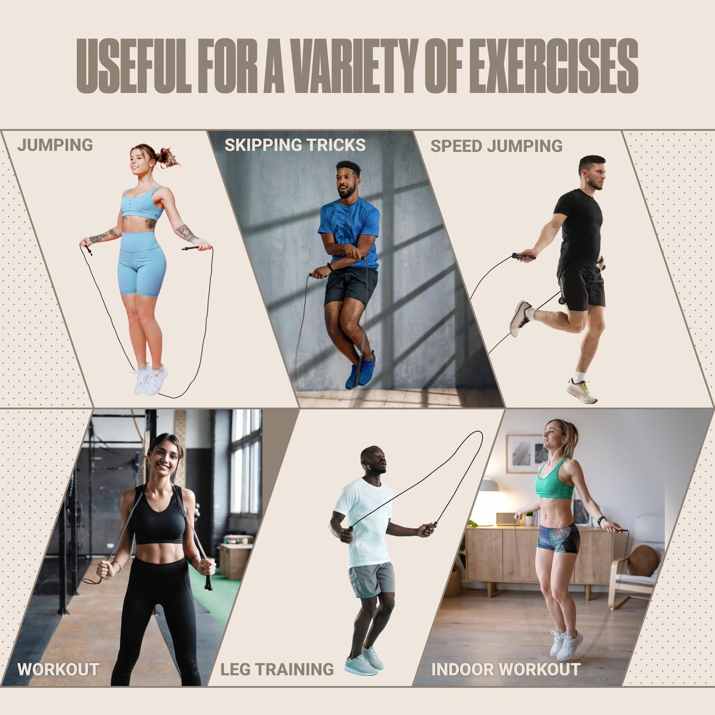 SPORTBIT Adjustable Jump Rope for Speed Skipping. Lightweight Jump Rope for Women, Men. Skipping Rope for Fitness. Speed Jump Rope for Workout, Women Exercise