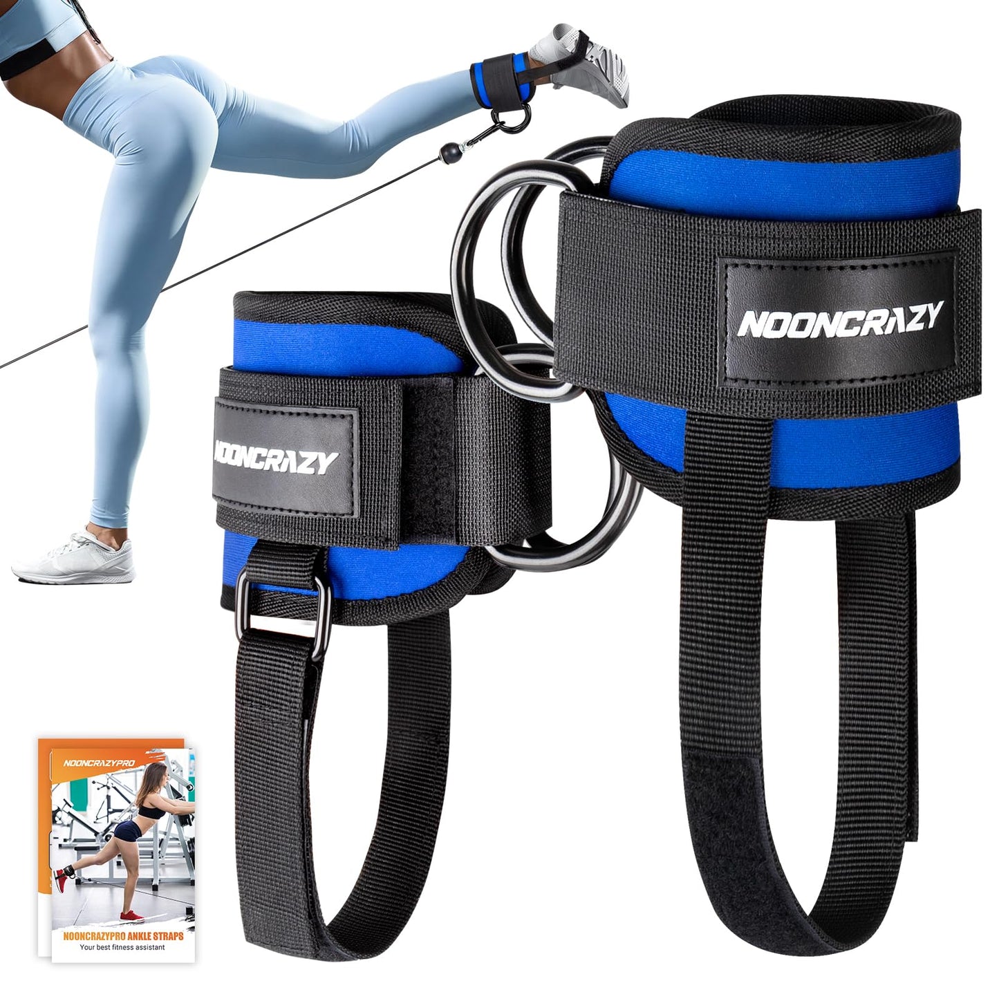 Ankle Strap for Cable Machine Women, Adjustable Gym Cable Ankle Straps for Kickbacks, Glute Workouts, Leg Extensions, Curls, Booty Hip Abductors, Ankle Cuff for Cable Machine Accessories(Blue)