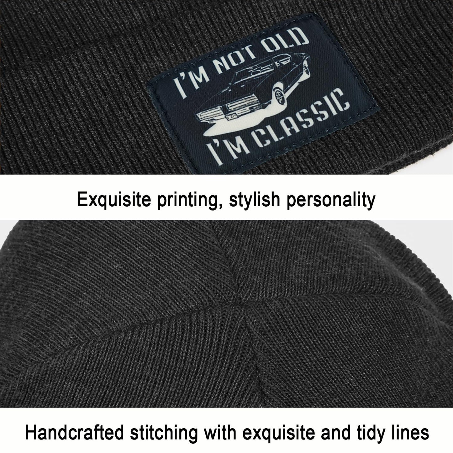 Best Dad Ever Beanie Men Winter Knit Hat Gifts for Dad Christmas Father's Day Birthday Gift for Men Stretchy Warm Black Men Beanies