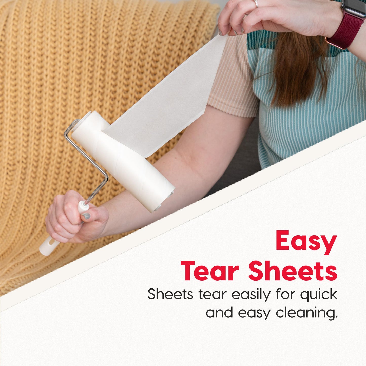 IRIS USA Extra Sticky Lint Roller, Large with Adjustable Extension, Storage Box, Refills, 90 Sheets/Roll, 540 Sheets Total, Easy Tear Lint Remover for Dog Cat Pet Hair On Bed Floor Sofa