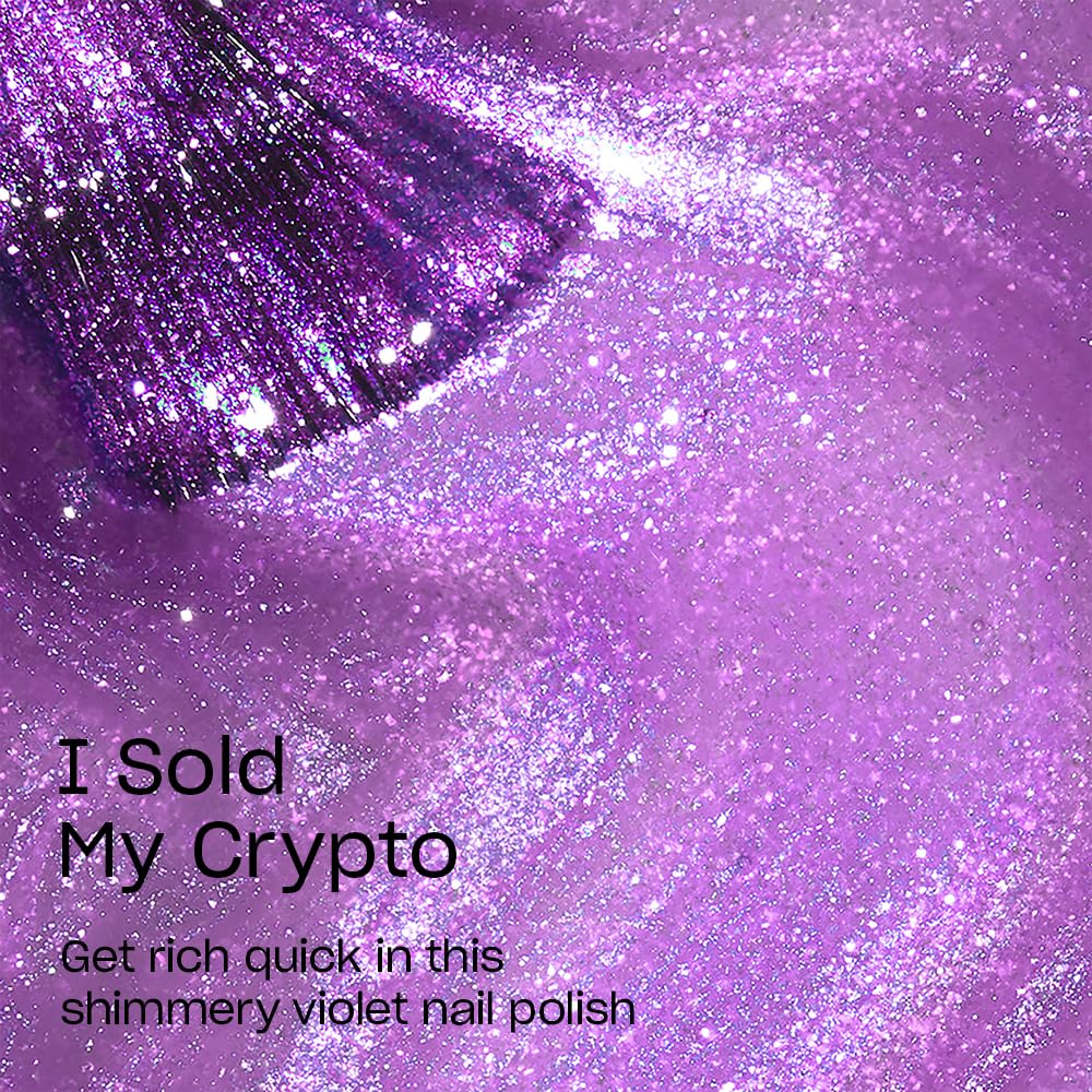OPI Nail Lacquer I Sold My Crypto | Sheer Bright Purple Shimmer Chip Resistant Nail Polish | Me, Myself Collection