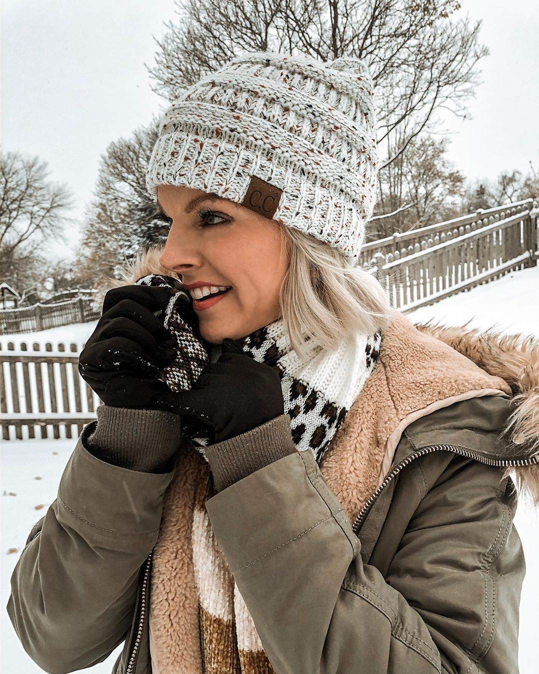 Funky Junque Confetti Knit Beanie - Ivory