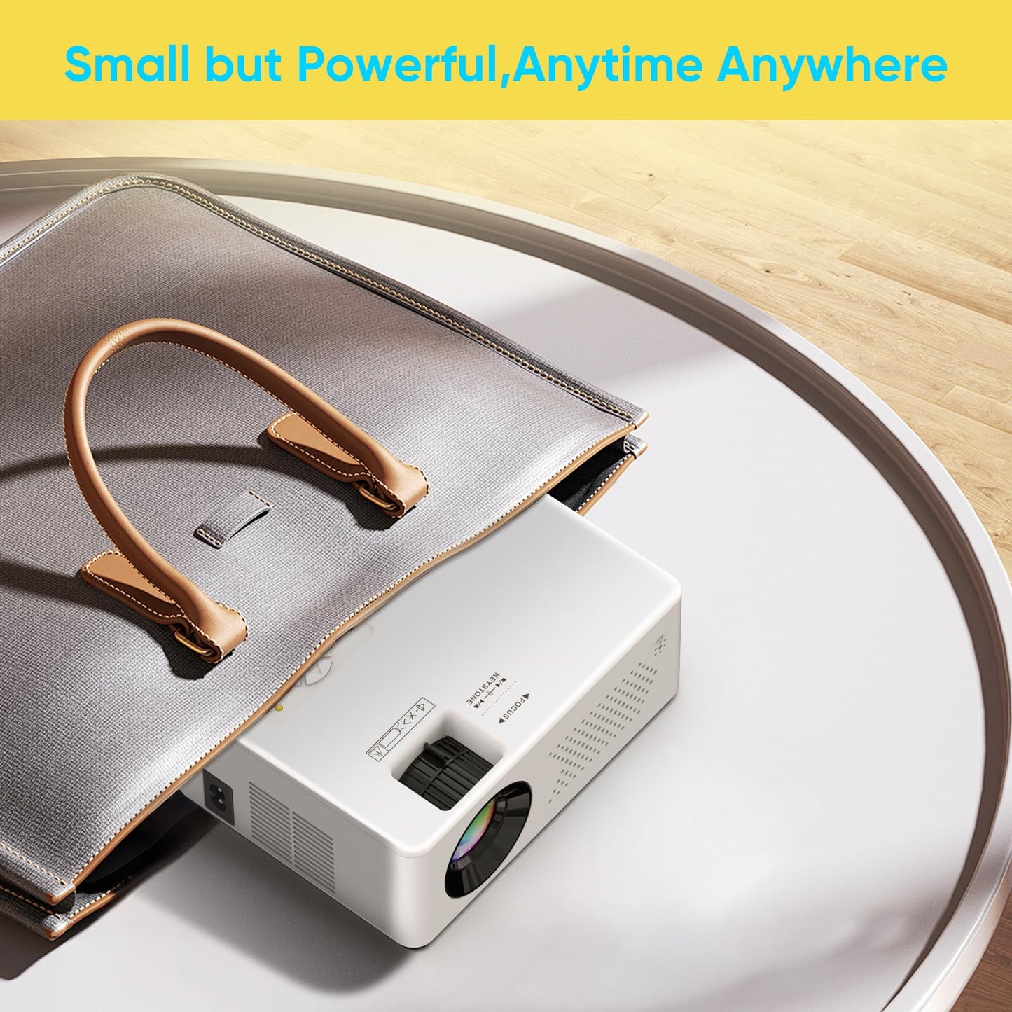 PURSHE Mini Bluetooth Projector, Full HD 1080P Supported Portable Outdoor Movie Projector for iOS, Android, Windows, Compatible with TV Stick/HDMI/Smartphone/PS4/USB [Remote Included]