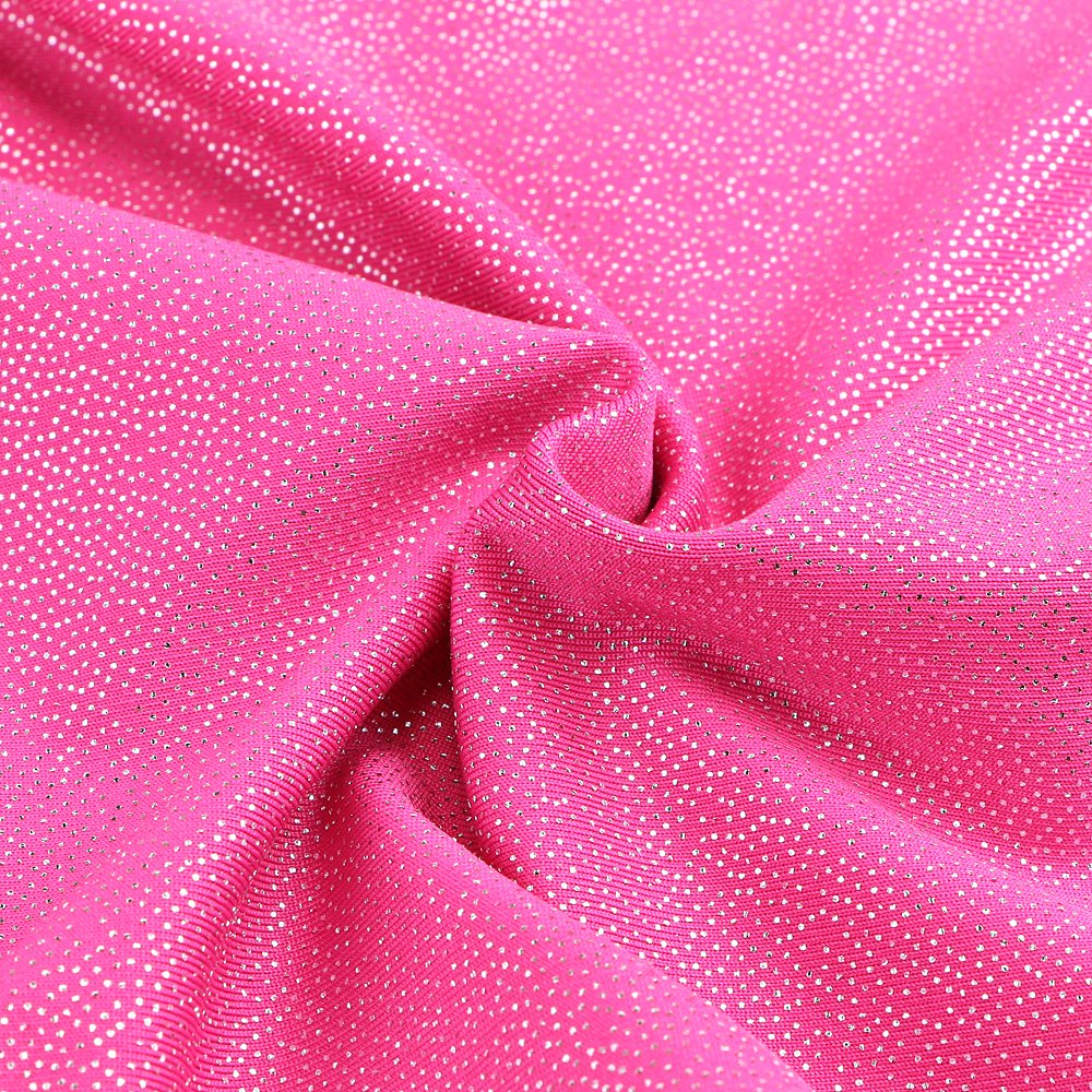 HOZIY Gymnastics Leotard for Girls With Shorts Size 6-7 Years Old Shiny Blue Stripe Pink