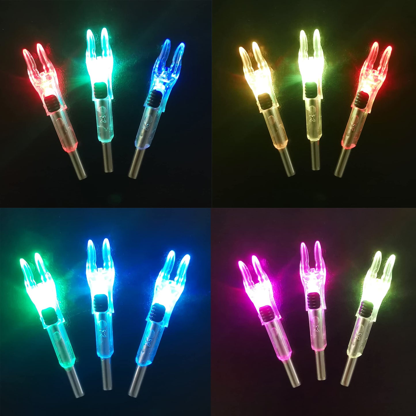 DEEPOWER X Lighted Nocks for Arrows .204”/.233”/.244”/.246” with ON/Off Switch with H, S, GT Bushings